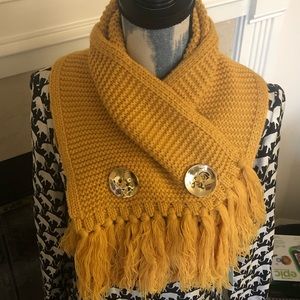 Mud Pie Convertible Button Scarf, Mustard, NWT